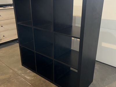 IKEA Black Cube Storage Organizer 3x3 Cubby Bookshelf Shelf