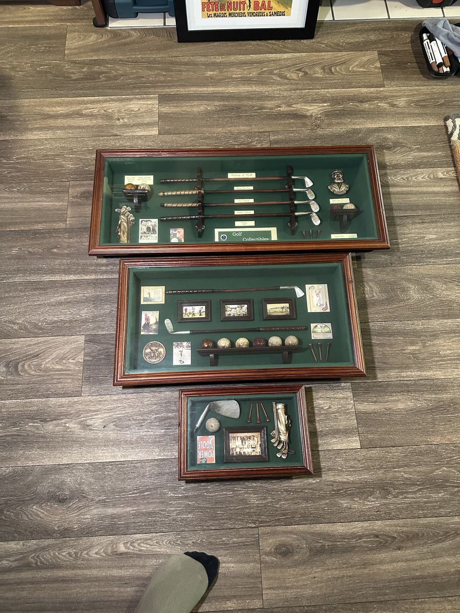 Set Of Vintage Golf Shadow Boxes