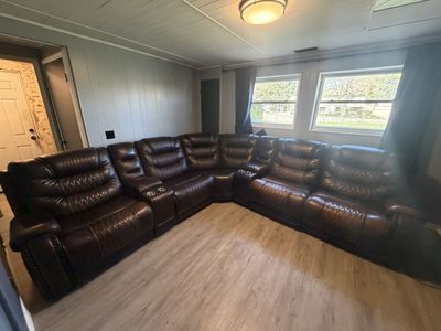 Headliner leather 7pc Dual Power Reclining Section