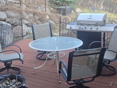 Patio Furniture 6 Chairs, 2 Tables,