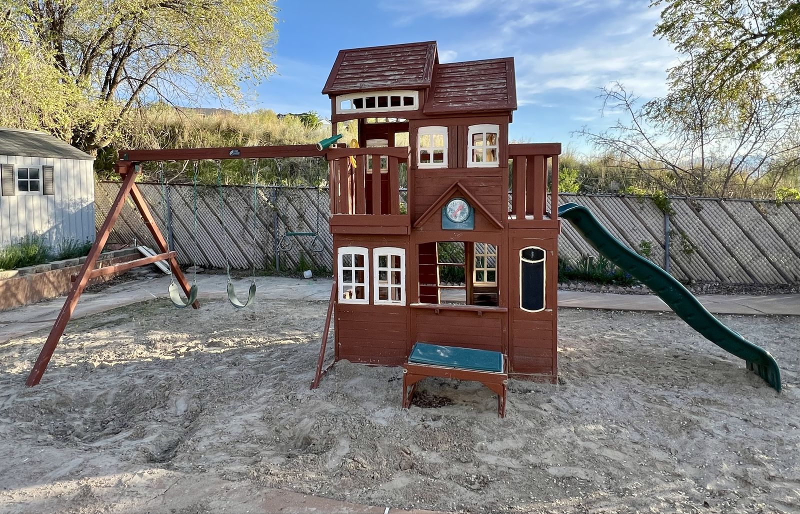 Play Set with Slide, Swings