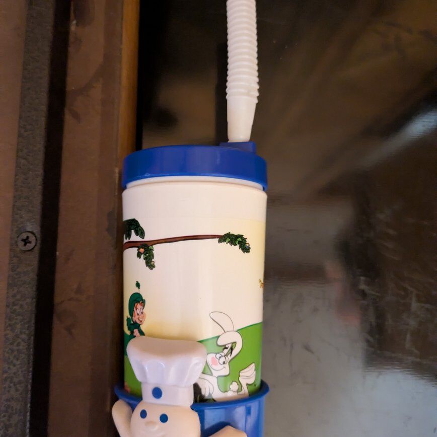 Pillsbury Doughboy Cup With Lid And Straw
