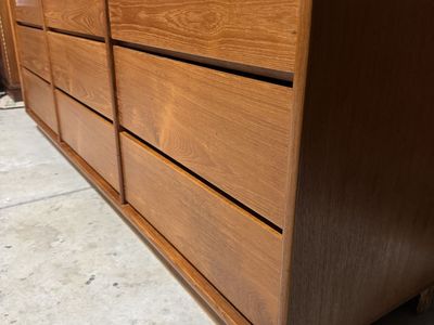 Vintage Mid-Century Danish Teak 9-Drawer Dresser