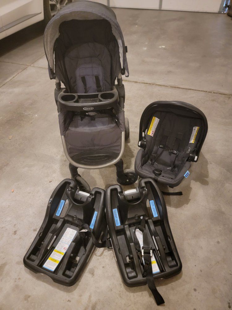 infant car seat with stroller and bases