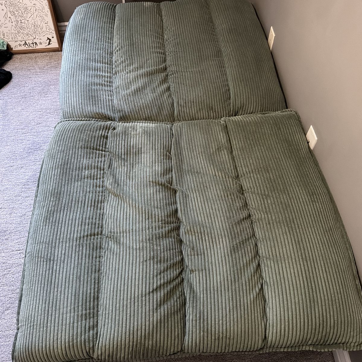 Corduroy Floor Sofa Futon Couch Green