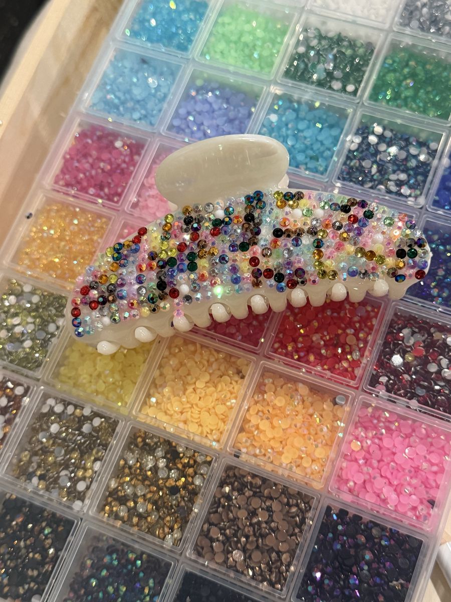 Handmade rainbow claw clip
