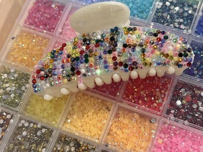 Handmade rainbow claw clip