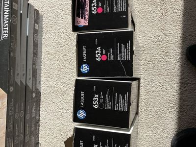 Four HP laser print cartridges