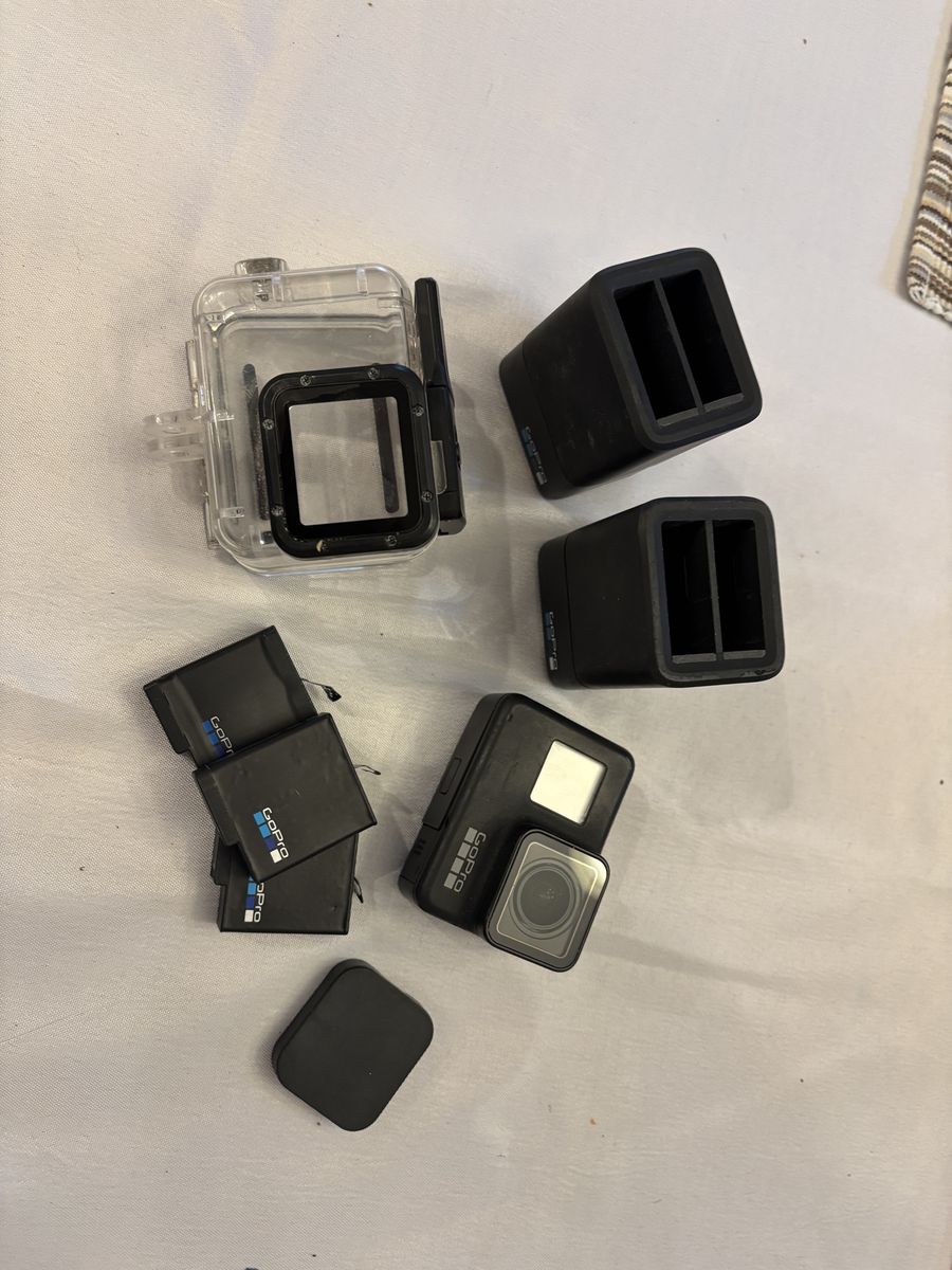 GoPro HERO7 Black Action Camera Bundle with Batteries, Dual Chargers, Housing & Remote