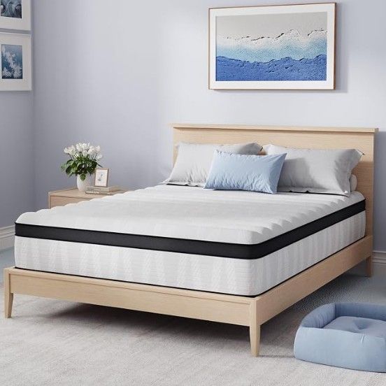 NEW In Box: Somnus 10" Twin Hybrid Mattress – USA Assembled (Fiberglass-Free)