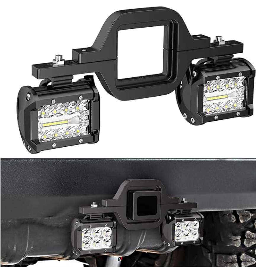 4" LED Backup lights with trailer hitch mount