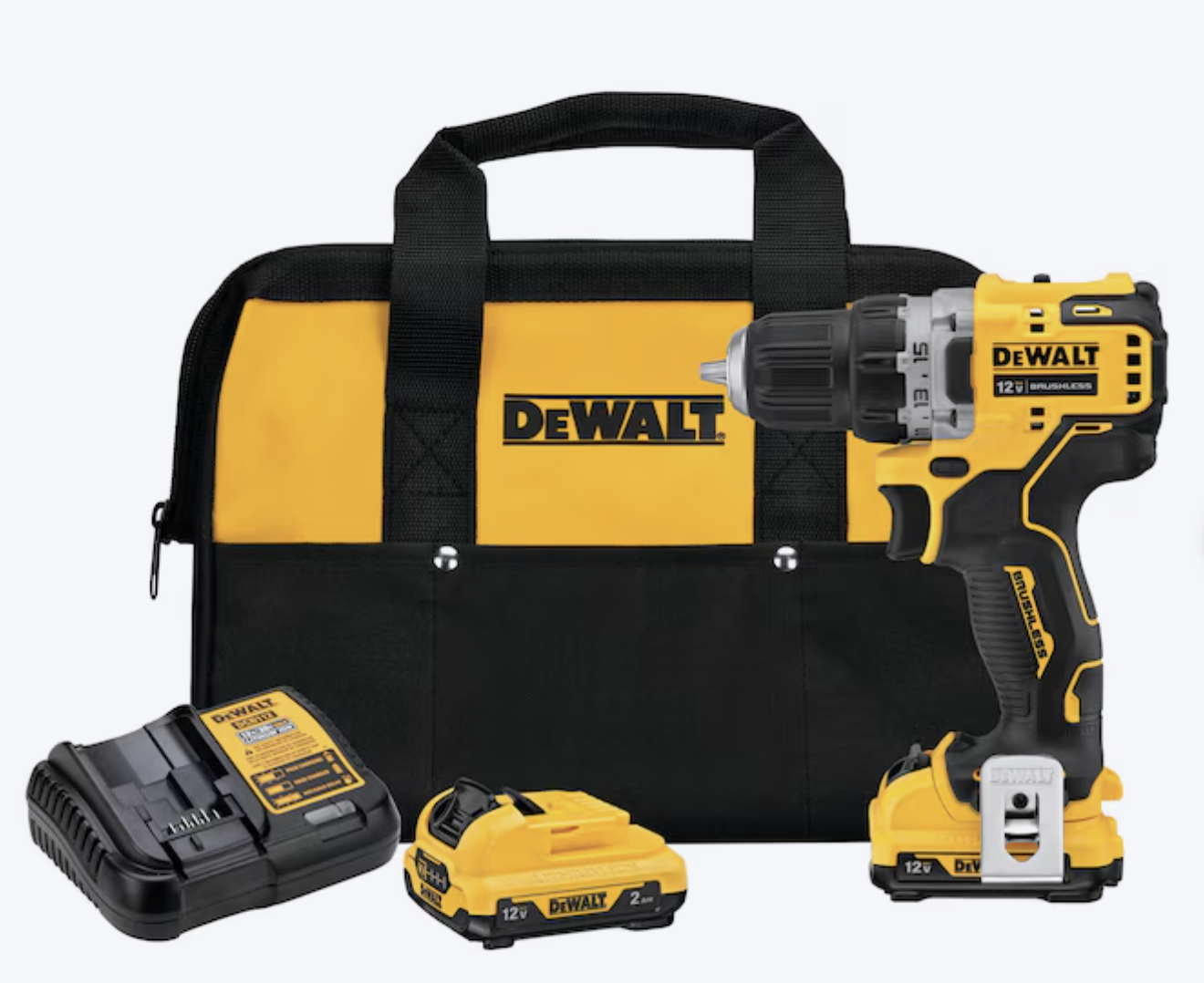 DeWALT XTREME 12V MAX 3/8" Brushless Drill/Driver w/ 2x 2.0Ah Batteries & Charger
