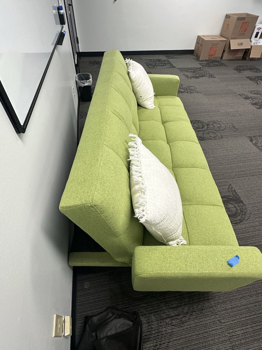 Modern Green Convertible Futon Sofa / Sleeper Couch