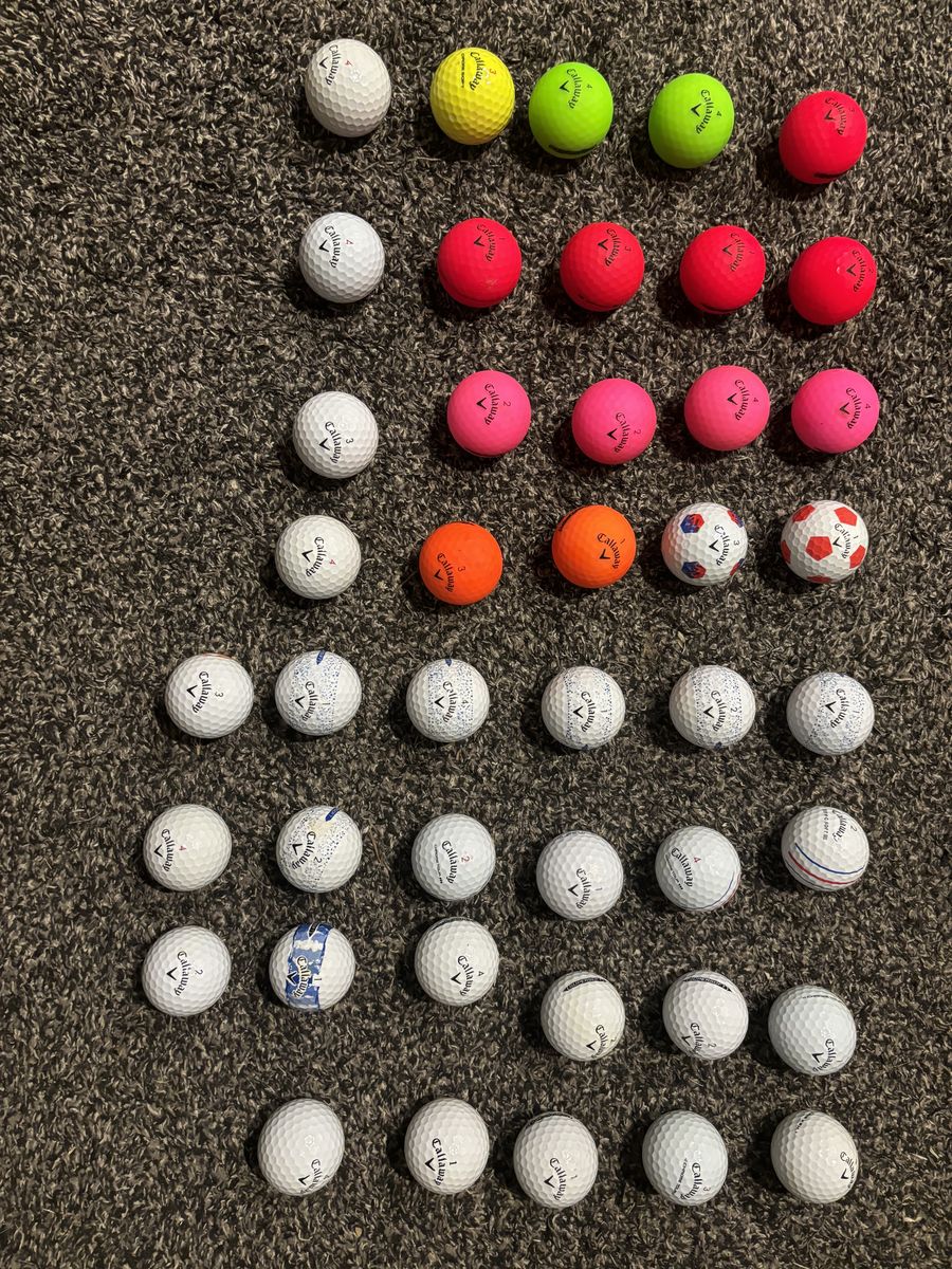 Callaway Used Golf Balls - Lot of 43 (White, Neon Yellow, Orange, Red, Pink, Soccer Pattern)