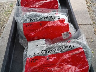 Electrical Whip 1/2" x 8' - Pre-Wired with Box and Connectors - New Condition