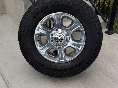 Dodge Ram 3500 Rims and Tires 275/70R18 Open Range Plus All Terrain Load E