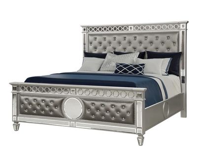 Brand New Dilbeck Eastern King Bed – Silver/Gray Glam Luxury