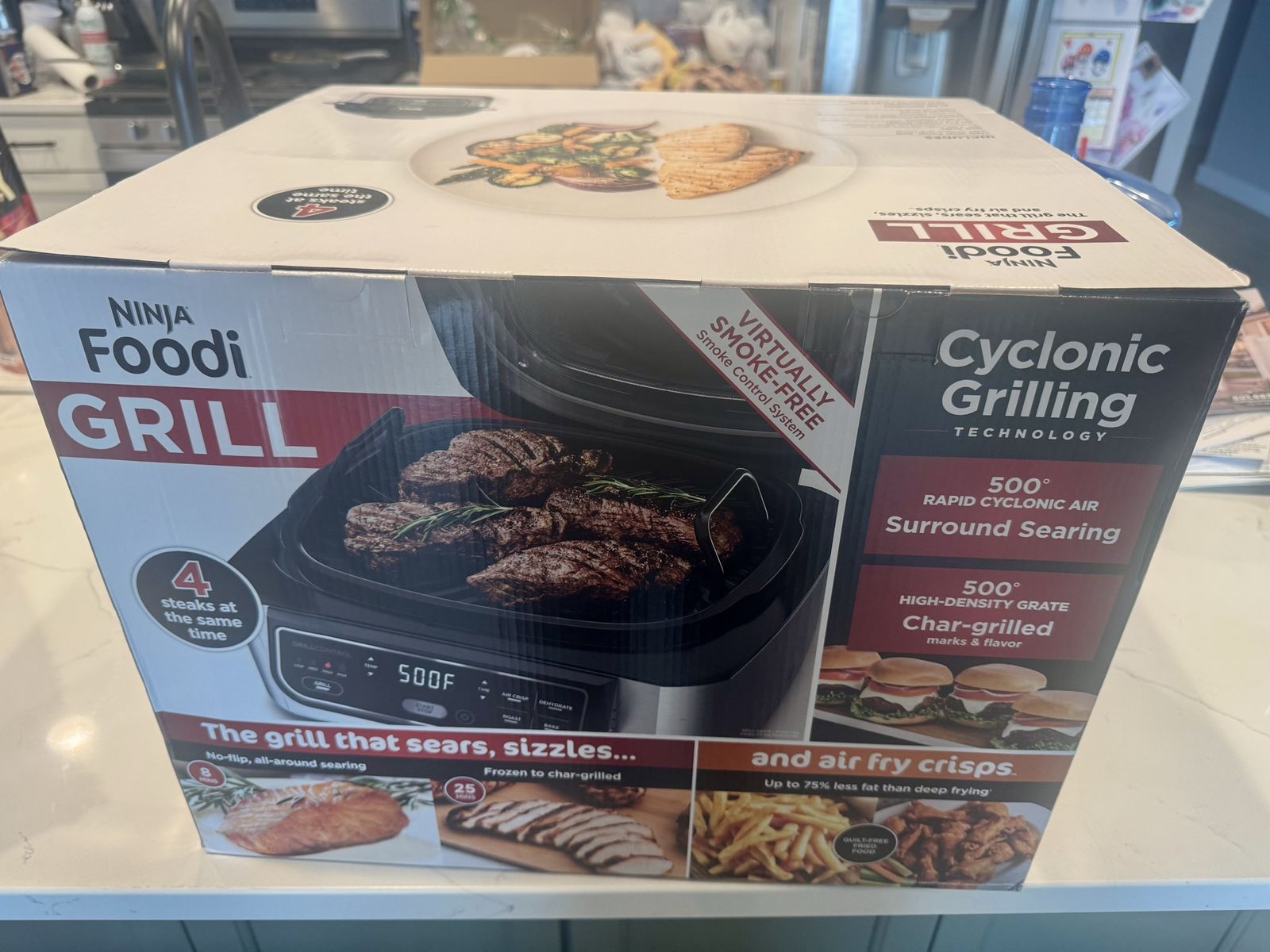 Ninja Foodi Grill AG301 5-in-1 Indoor Electric Air Fryer Grill - New Cyclonic Grilling Tech