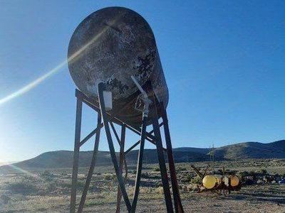 Used Fuel Tank with Stand and Hose - Industrial Farm Equipment