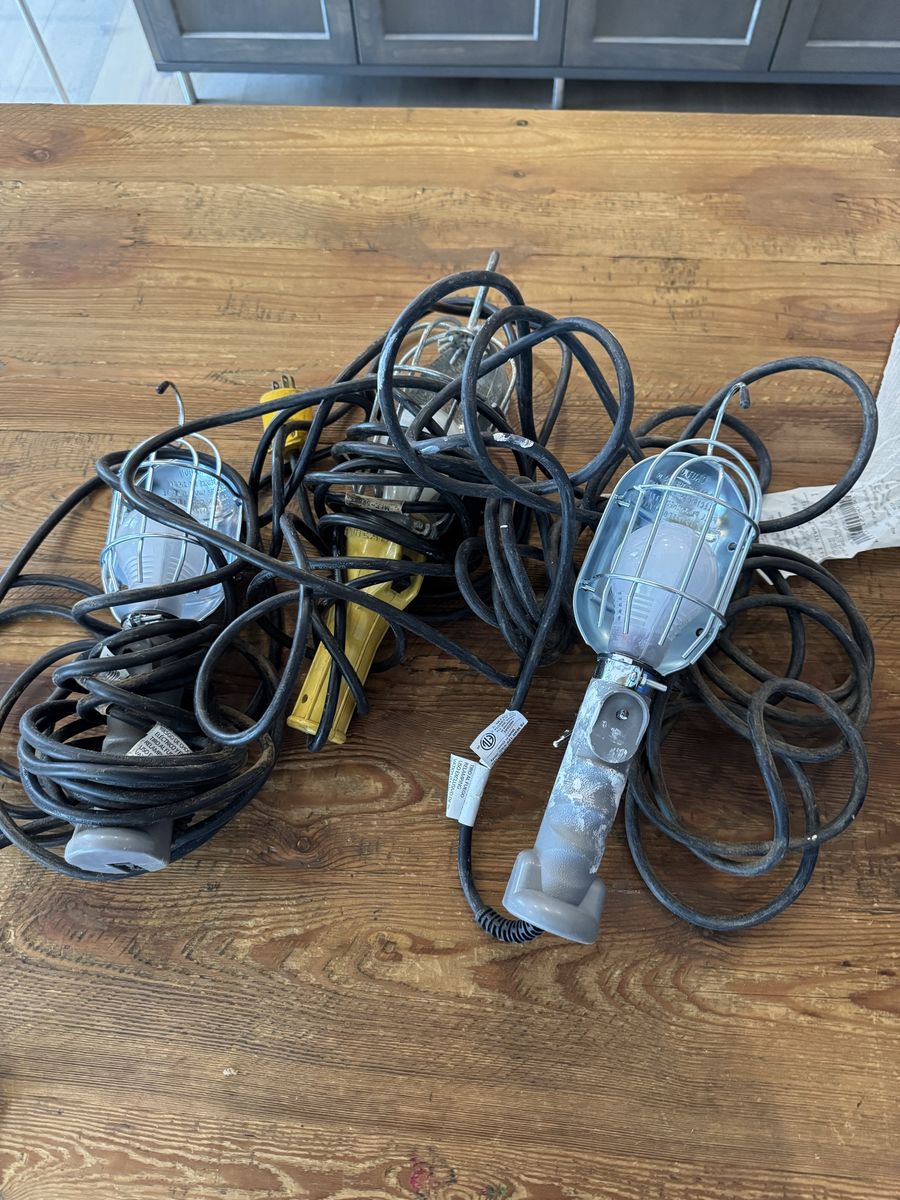 Work lights. Corded. Three individual.