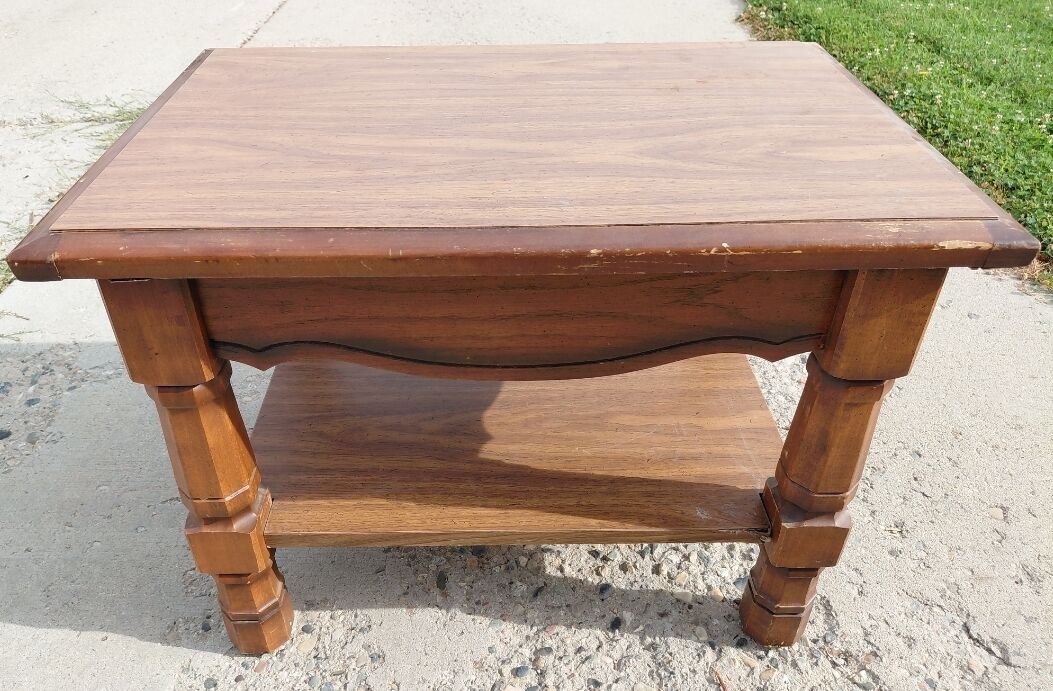 Solid wood end table