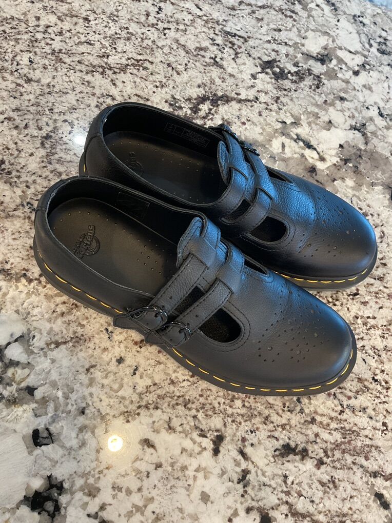 Virgina Leather Marry Jane Shoes, Doc Martains