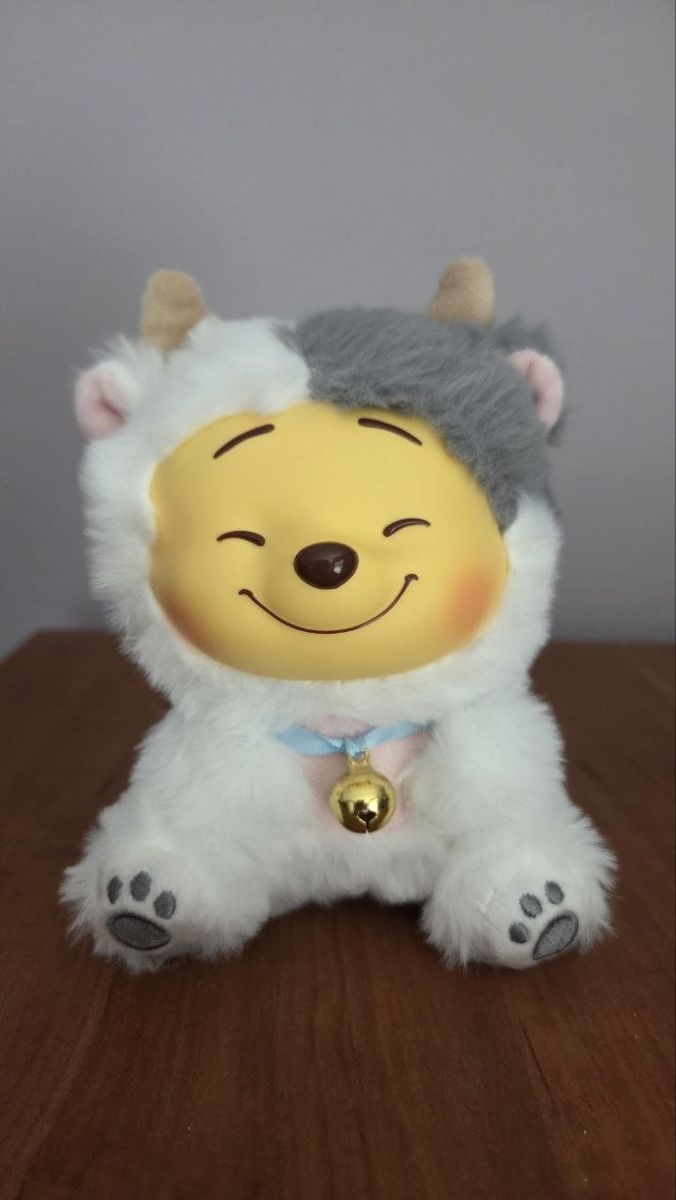 MINISO Winnie the Pooh Cow Outfit Plush Pendant Surprise Box Disney Character Stuffed Animal