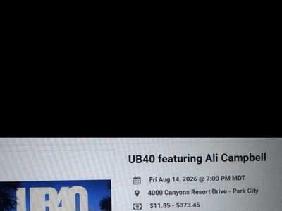 UB40 featuring Ali Campbell Concert Tickets - Aug 14, 2026 - Park City, UT