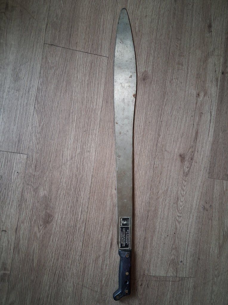 Vintage Marthod Machete - Large Metal Blade with Black Handle