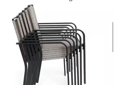 Brand new Black Mesh Metal Patio Dining Chairs - Lightweight Stackable Outdoor Chairs