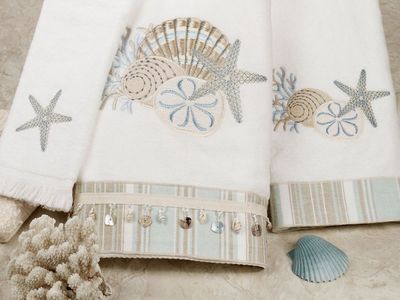 By the Sea White Coastal Bath Towel Set