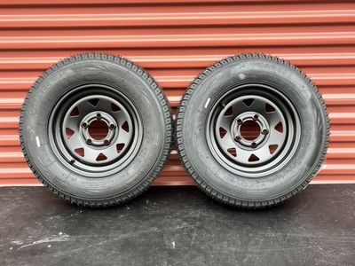 Set Of 2 ST 175/80 D 13 Trailer Tires With Rims