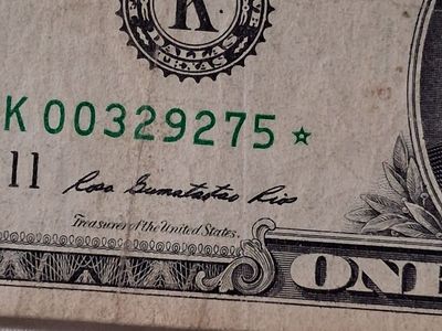 US One Dollar Star Note Currency
