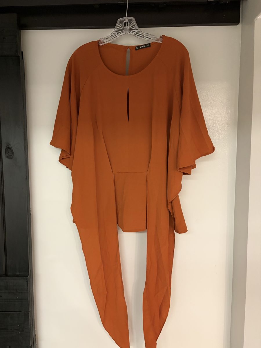 Brand new rust orange pleated blouse