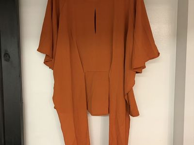 Brand new rust orange pleated blouse
