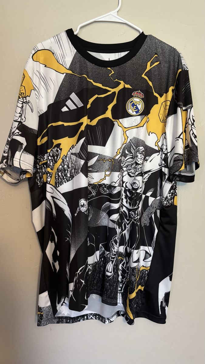Adidas Marvel Real Madrid Comic Book Graphic Jersey Size 2XL