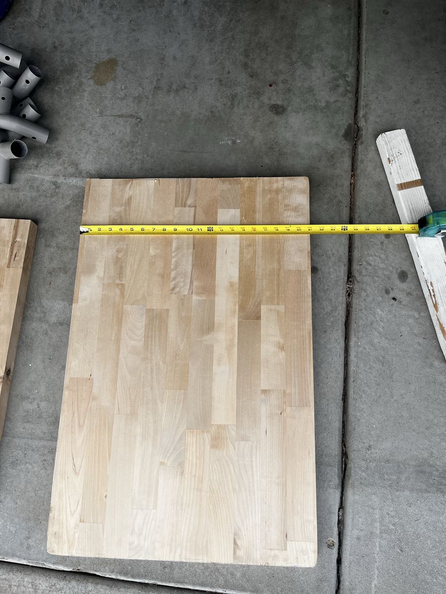 Unfinished Butcher Block Wood Slab - 38.5" x 24.5" Solid Wood Countertop/Tabletop