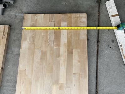 Unfinished Butcher Block Wood Slab - 38.5" x 24.5" Solid Wood Countertop/Tabletop