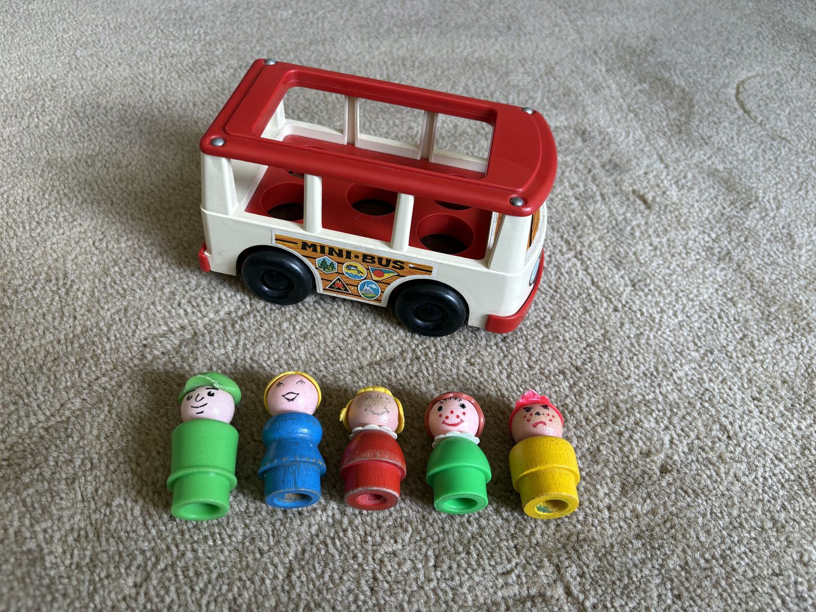 Vintage Fisher-Price Little People Mini Bus Set