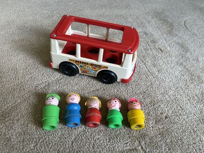 Vintage Fisher-Price Little People Mini Bus Set