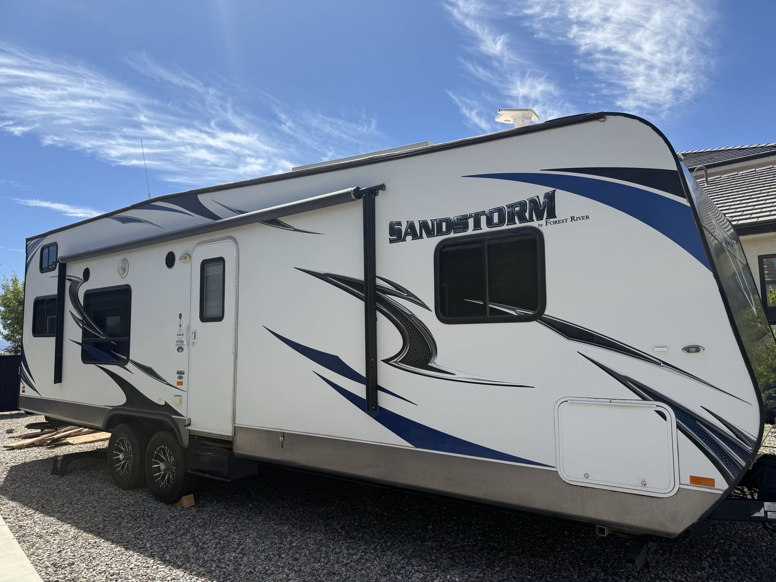 Forest River Sandstorm Toy Hauler Travel Trailer - 29'5", Sleeps 8, 1 Slideout