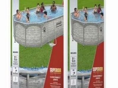 New - Coleman Power Steel 16' x 10' x 42" Oval Above Ground Pool Set