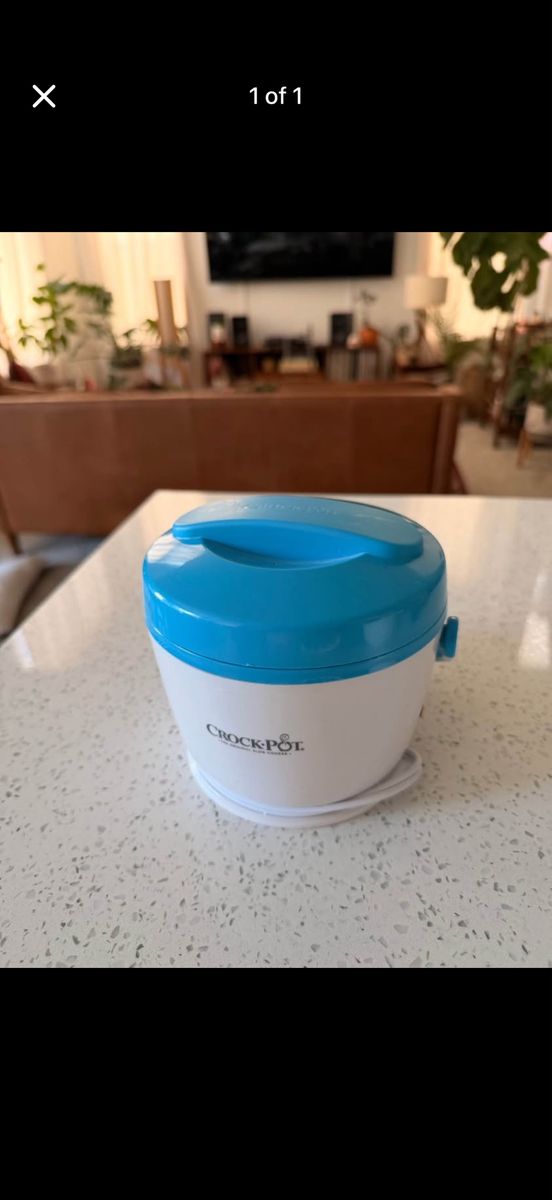Crock-Pot Lunch Crock Food Warmer - Portable Mini electric lunch box , Blue/White