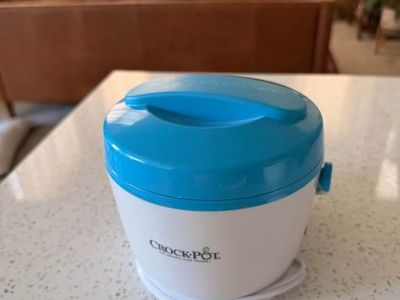 Crock-Pot Lunch Crock Food Warmer - Portable Mini electric lunch box , Blue/White