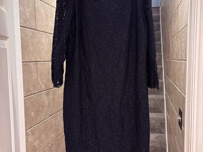 Adriana Papell Navy Blue Lace Dress Perfect For Wedding Size 18