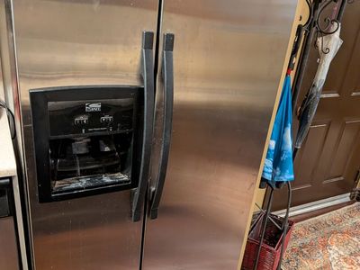 Estate Stainless Steel Side-by-Side Refrigerator with Water & Ice Dispenser