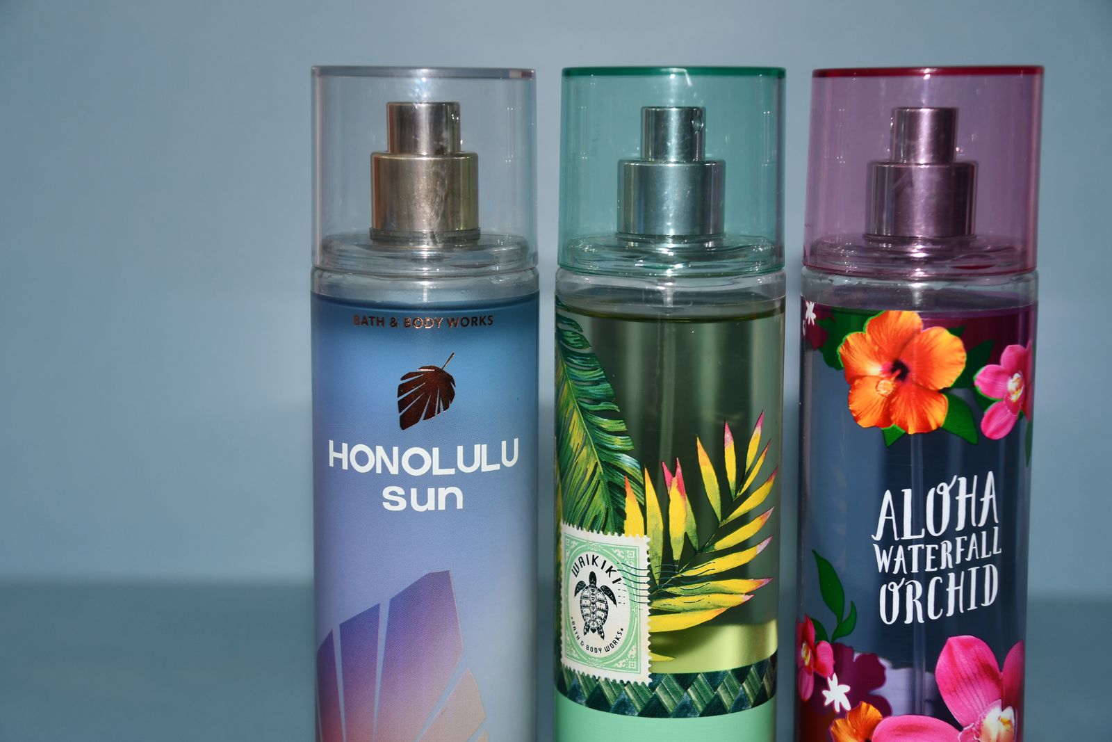 3 NEW BATH & BODY WORKS FRAGRANCE MIST SPRAYS ~ 8 oz ~ HONOLULU, WAIKIKI & ALOHA