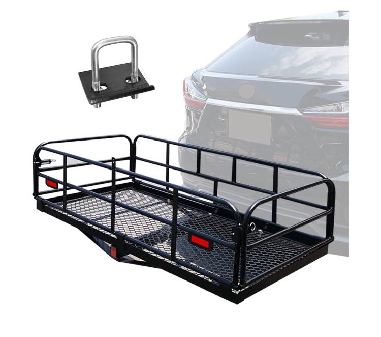 NEW OKLEAD 500lb Heavy Duty Folding Hitch Mount Cargo Carrier