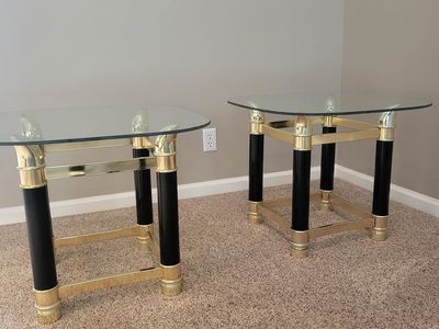 Pair of rare vintage Italian Tomaso Barbi side tables, pure elegance! $300 for the pair
