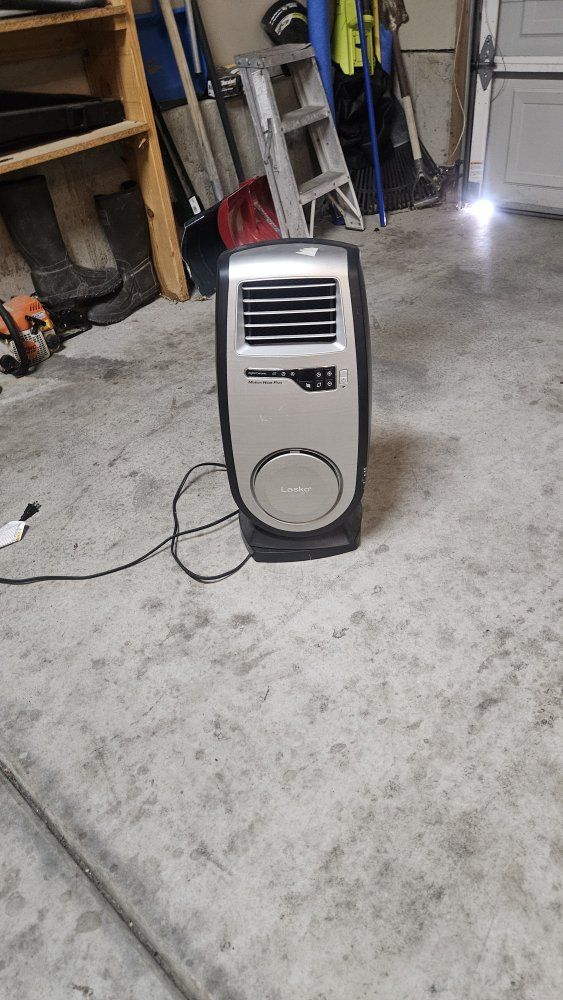 Lasko Motion Heat Plus Ceramic Tower Heater Silver Black